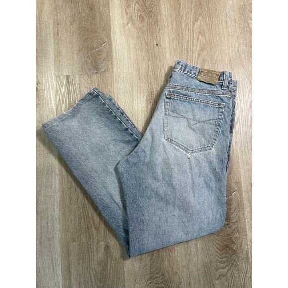 Vintage Z Cavaricci USA Made 100% Cotton Jeans Size 33 Light Wash Distressed - Picture 3 of 15